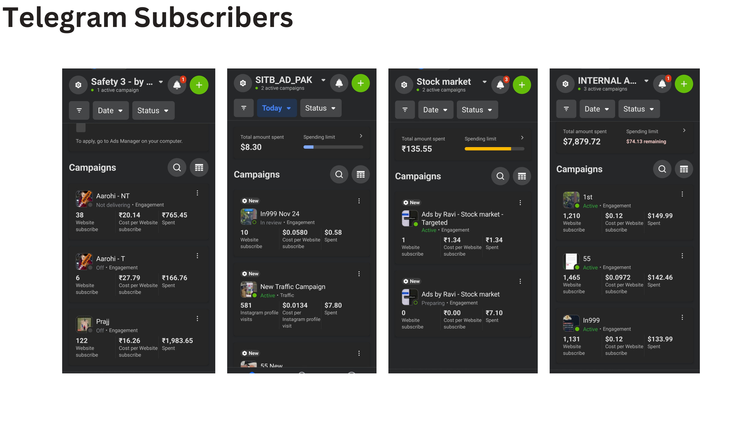Selected Telegram subscribers campaign result